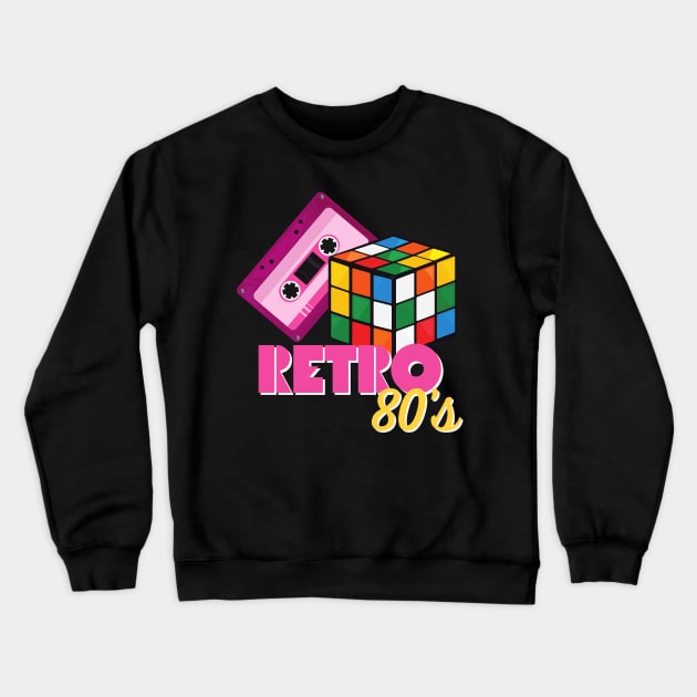 80s Outfit Vintage Retro Costume Crewneck Sweatshirt by Delta V Art